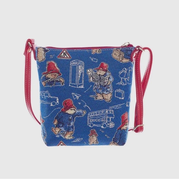 Signare Tapestry Paddington Bear Blue Crossbody Sling Bag Shoulder Purse - Picture 1 of 7